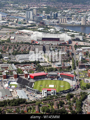 Vista aerea di Old Trafford cricket ground, Giugno 2019 Foto Stock
