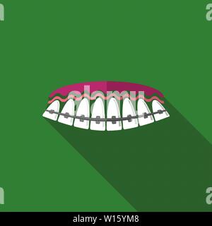 Medical bretelle denti. Per le cure dentarie sfondo. Trattamento ortodontico. Illustrazione Vettoriale
