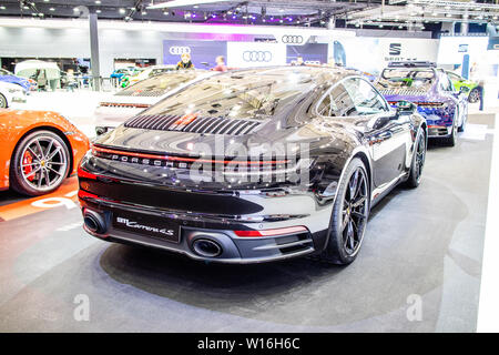 Poznan, Polonia, marzo 2019 tutti i nuovi Porsche 911 Carrera 4S 8a generazione, Poznan International Motor Show, la serie 992 Supersport vettura costruita dalla Porsche Foto Stock