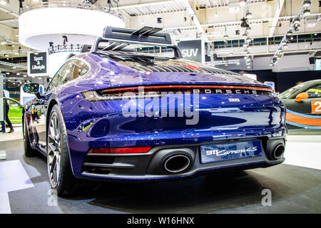 Poznan, Polonia, marzo 2019 tutti i nuovi Porsche 911 Carrera 4S 8a generazione, Poznan International Motor Show, la serie 992 Supersport vettura costruita dalla Porsche Foto Stock