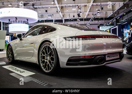 Poznan, Polonia, marzo 2019 tutti i nuovi Porsche 911 Carrera 4S 8a generazione, Poznan International Motor Show, la serie 992 Supersport vettura costruita dalla Porsche Foto Stock