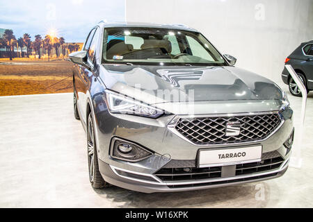 Poznan, Polonia, Marzo 2019 Sede Tarraco, Poznan International Motor Show, MQB-A2, piattaforma mid-size SUV crossover prodotta da spagnolo della Seat Foto Stock