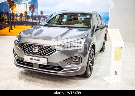 Poznan, Polonia, Marzo 2019 Sede Tarraco, Poznan International Motor Show, MQB-A2, piattaforma mid-size SUV crossover prodotta da spagnolo della Seat Foto Stock