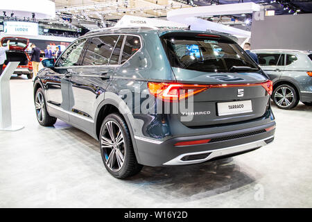 Poznan, Polonia, Marzo 2019 Sede Tarraco, Poznan International Motor Show, MQB-A2, piattaforma mid-size SUV crossover prodotta da spagnolo della Seat Foto Stock