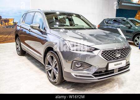 Poznan, Polonia, Marzo 2019 Sede Tarraco, Poznan International Motor Show, MQB-A2, piattaforma mid-size SUV crossover prodotta da spagnolo della Seat Foto Stock