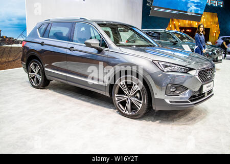 Poznan, Polonia, Marzo 2019 Sede Tarraco, Poznan International Motor Show, MQB-A2, piattaforma mid-size SUV crossover prodotta da spagnolo della Seat Foto Stock