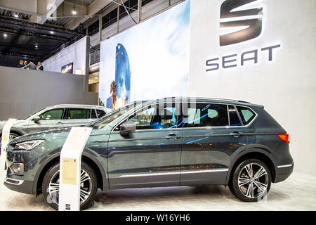 Poznan, Polonia, Marzo 2019 Sede Tarraco, Poznan International Motor Show, MQB-A2, piattaforma mid-size SUV crossover prodotta da spagnolo della Seat Foto Stock