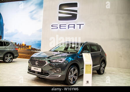 Poznan, Polonia, Marzo 2019 Sede Tarraco, Poznan International Motor Show, MQB-A2, piattaforma mid-size SUV crossover prodotta da spagnolo della Seat Foto Stock