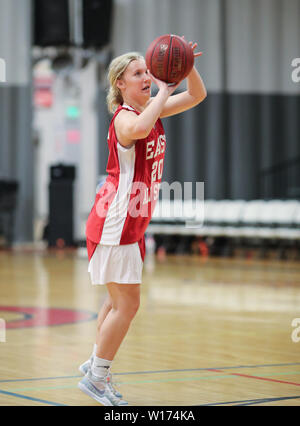 Azione di basket presso il Washington State 1A TUTTE LE Star Game in Liberty Lago, Washington. Foto Stock