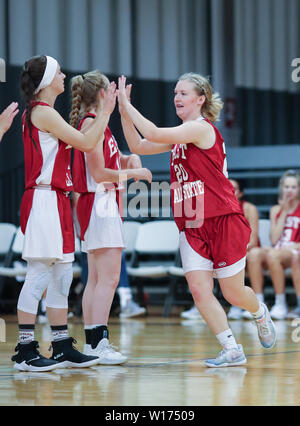 Azione di basket presso il Washington State 1A TUTTE LE Star Game in Liberty Lago, Washington. Foto Stock