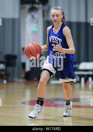 Azione di basket presso il Washington State 1A TUTTE LE Star Game in Liberty Lago, Washington. Foto Stock