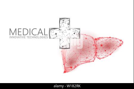 Croce medica fegato simbolo medico on-line concept. Consultazione medica app. Web diagnosi healthcare farmacia banner di rete. Mercato di consegna Illustrazione Vettoriale