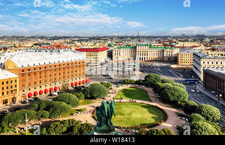 La Russia, San Pietroburgo Vista aerea dalla Cattedrale di San Isacco in della città Foto Stock
