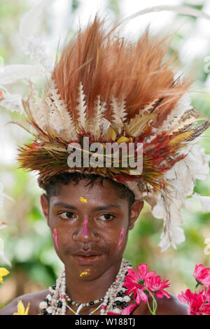 Canti tradizionali di cantare di Kofure, tufi, Oro, provincia di Papua Nuova Guinea Foto Stock