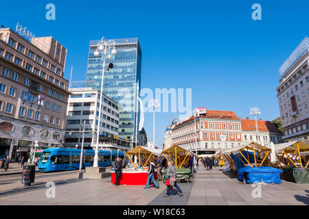 Trg bana Josipa Jelacica, Zagabria, Croazia Foto Stock