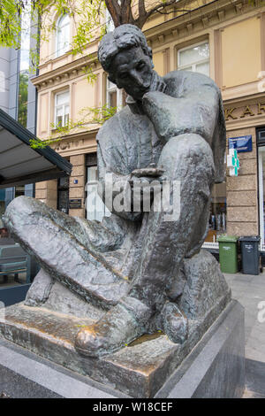 Nikola Tesla memorial statua, Zagabria, Croazia Foto Stock