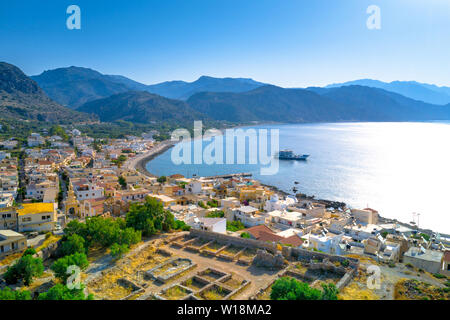 Le strade del villaggio tradizionale di Paleochora, Creta, Grecia Foto Stock