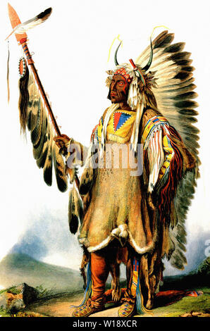 Karl Bodmer - Mato Tope Mandan Chief 1833 DB105 1833 Foto Stock