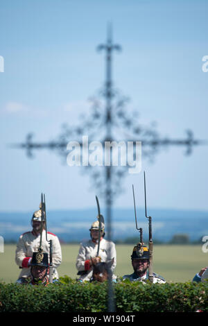 Chlum, Repubblica Ceca. Il 29 giugno, 2019. Una mostra del più grande battaglia militari in territorio ceco nella storia, Austro-Prussian Battaglia di Koniggratz dal 1866, è stata helnd in Chlum, nella Repubblica ceca il 29 giugno 2019. Credito: Josef Vostarek/CTK foto/Alamy Live News Foto Stock