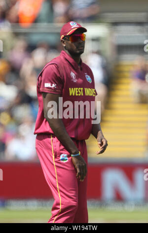 Chester le street, Regno Unito. Il 1 luglio 2019. West Indies' capitano Jason titolare durante la ICC Cricket World Cup 2019 match tra lo Sri Lanka e la West Indies a Emirates Riverside, Chester le street lunedì 1 luglio 2019. Credito: MI News & Sport /Alamy Live News Foto Stock