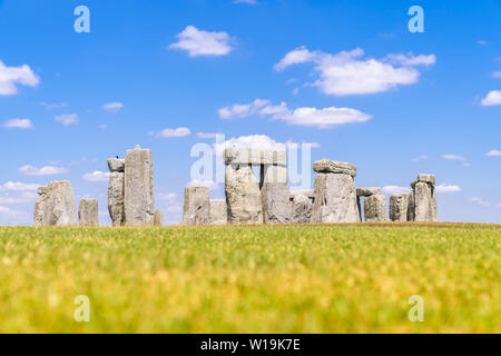Paesaggio di Stonehenge England Regno Unito, sito patrimonio mondiale dell'UNESCO. Foto Stock