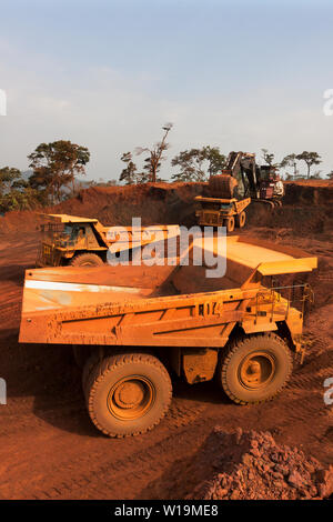Le operazioni di data mining per il trasporto e la gestione di minerali di ferro Foto Stock