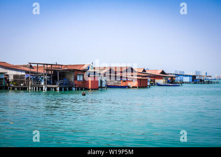 George Town masticare jetty di Penang, Malaysia Foto Stock