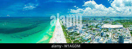 Panorama di Miami Beach, South Beach, Florida, Stati Uniti d'America. Foto Stock