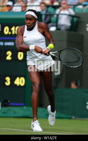 Londra, Regno Unito. Il 1 luglio 2019. Cori Gauff, Usa, 2019 Credit: Allstar Picture Library/Alamy Live News Foto Stock