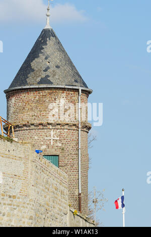 Torre sulla ex bastioni di Le Crotoy, Somme, Francia Foto Stock