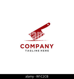Il logo di coltello stile elegante per il ristorante business Foto Stock
