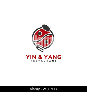 Yin e Yang Ristorante logo o illustrazione per il business Foto Stock