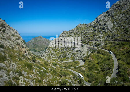 Unità spettacolari attraverso Serra de Tramuntana su Mallorca Foto Stock