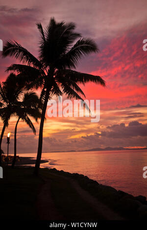 Isole Figi tramonto sull'oceano Foto Stock