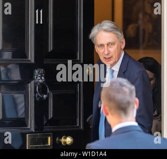 Londra, Regno Unito. Il 2 luglio 2019. Philip Hammond MP PC, il Cancelliere dello Scacchiere, 11 Downing Street, Londra Credit Ian Davidson/Alamy Live News Foto Stock