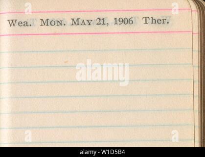 Immagine di archivio da pagina 90 del Diario, 16 luglio-agosto 30, 1906. Diario, 16 luglio-agosto 30, 1906 durante la raccolta in Virginia e West Virginia . DiaryJuly16Augu00Stej Anno: 1906 Wea. Martedì. Maggio 22, 1906 Ther. Foto Stock