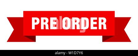 Pre ordine nastro. pre ordine segno isolato. pre ordine banner Illustrazione Vettoriale