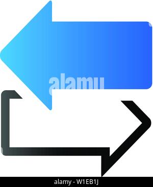 Le frecce icona nel duo tono di colore. La comunicazione del traffico dati Illustrazione Vettoriale