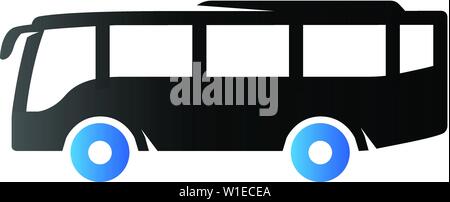 L'icona Auto in duo tono di colore. Trasporto in autobus Illustrazione Vettoriale