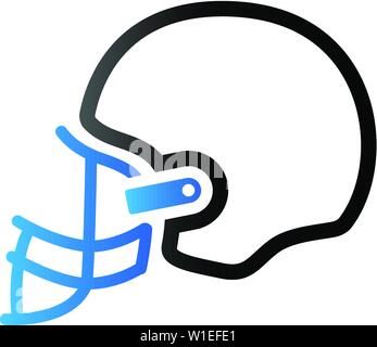 Casco da Football Icona nel duo tono di colore. Sport americano di protezione della testa Illustrazione Vettoriale