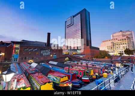 Gas Street Basin, Birmingham, Inghilterra, Regno Unito, Europa Foto Stock