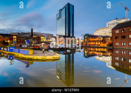 Gas Street Basin, Birmingham, Inghilterra, Regno Unito, Europa Foto Stock