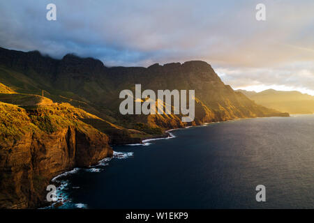 Costa, Agaete, Gran Canaria Isole Canarie Spagna, Atlantico, Europa Foto Stock