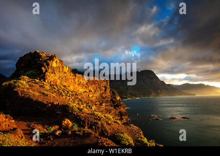 Costa, Agaete, Gran Canaria Isole Canarie Spagna, Atlantico, Europa Foto Stock