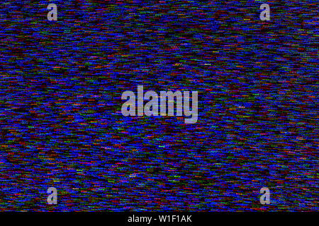 Abstract colorata casuale punti di rumore offuscata dal movimento su sfondo nero. Foto Stock