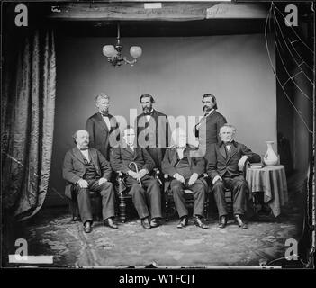 Impeachment Comitato: l'on. George S. Boutwell, Massachusetts, gen. Giovanni A. Logan, l'on. Thomas Williams, Pa., l'on. James F. Wilson, Iowa Foto Stock