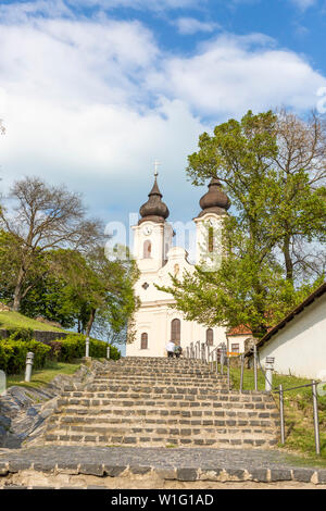 Tihany chiesa presso il lago di Balaton, Ungheria Foto Stock