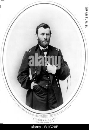 Ulisse S. Grant, Lieutenant-General, USA, tre quarti di lunghezza verticale, fotografia di Federico Gutenkunst, 1865 Foto Stock