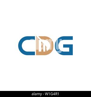 CDG Logo lettera.vector graphic design. Utile come icona app alfabeto, combinazione, clip-art e etc. Illustrazione Vettoriale