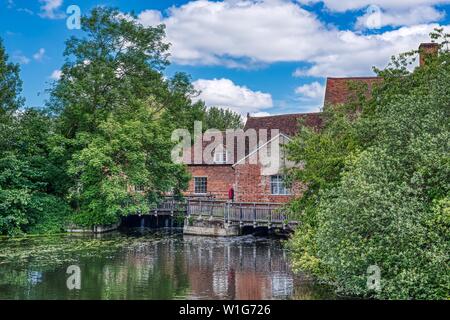 Dove John Constable verniciato. Mulino di Flatford, East Bergholt, Suffolk, Regno Unito Foto Stock